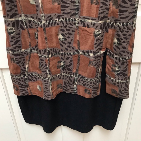 Ladies Earth Tone Print Dress, Size 10 - Picture 3 of 3